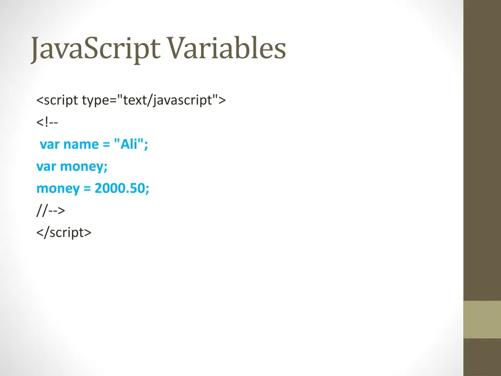 javascript variables
