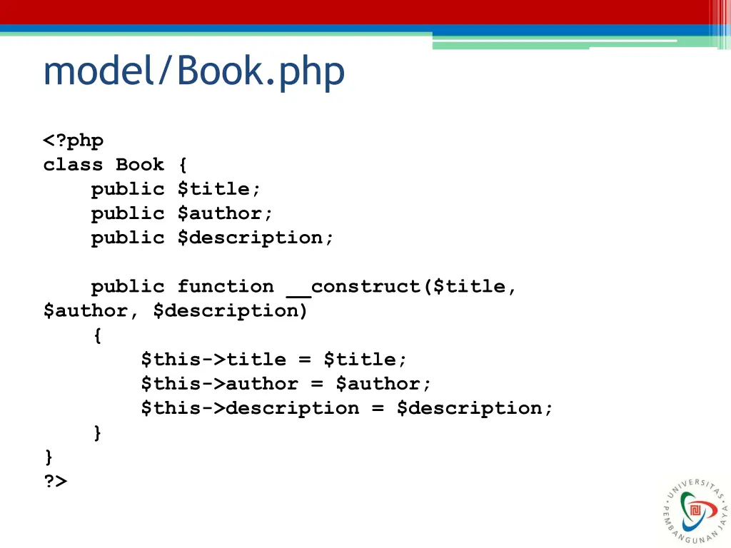 model book php