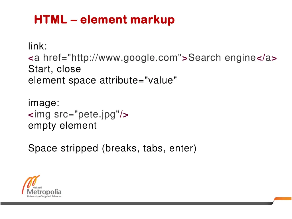html html element markup element markup