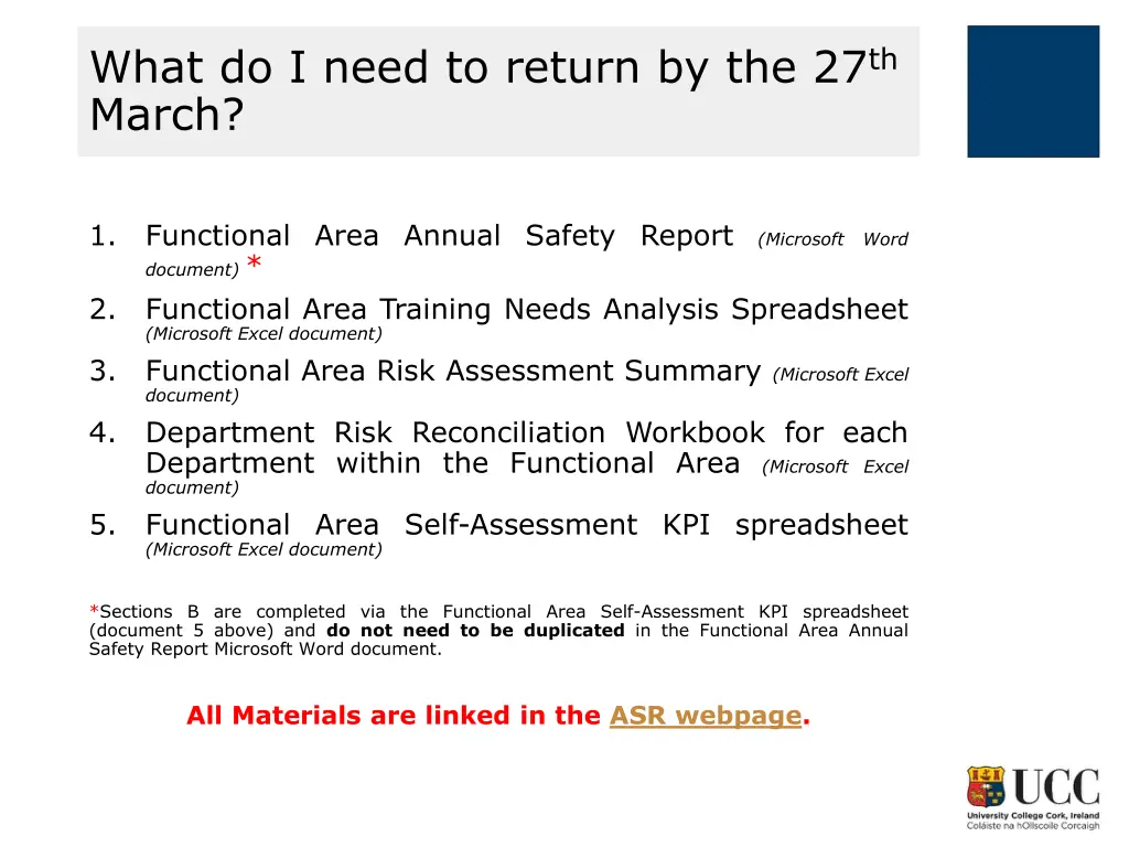what do i need to return by the 27 th march