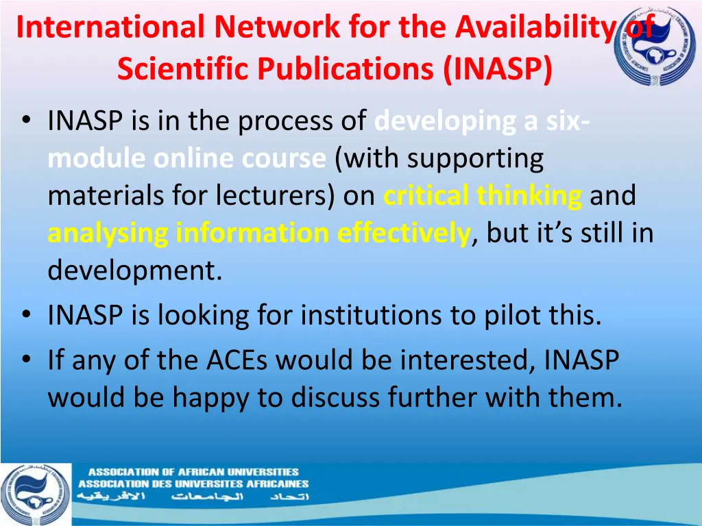 international network for the availability 1