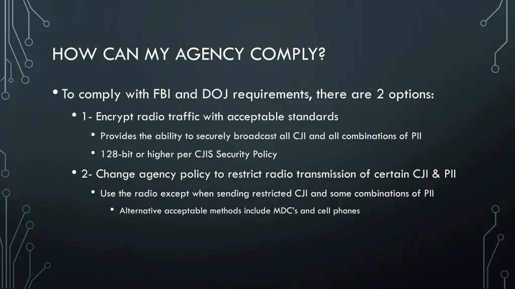 how can my agency comply