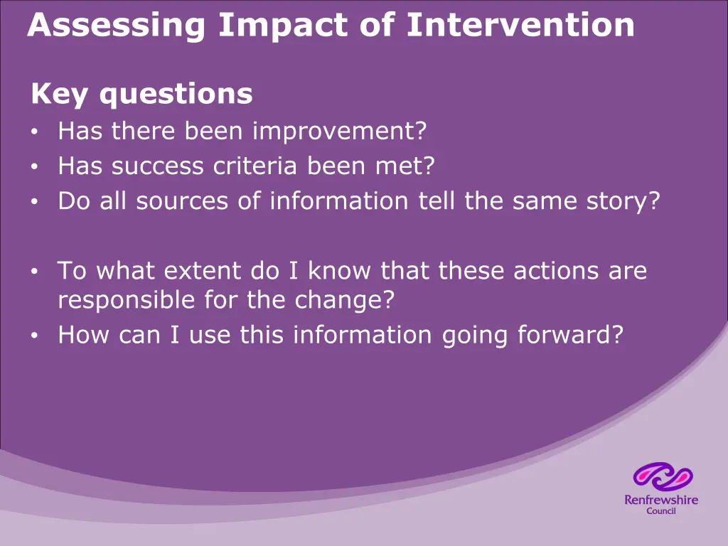 assessing impact of intervention