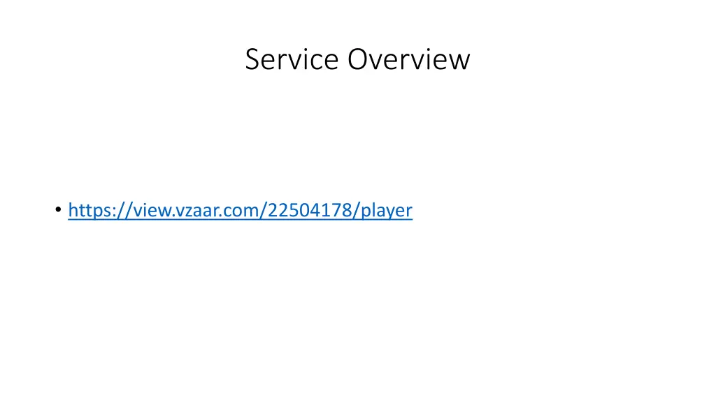 service overview