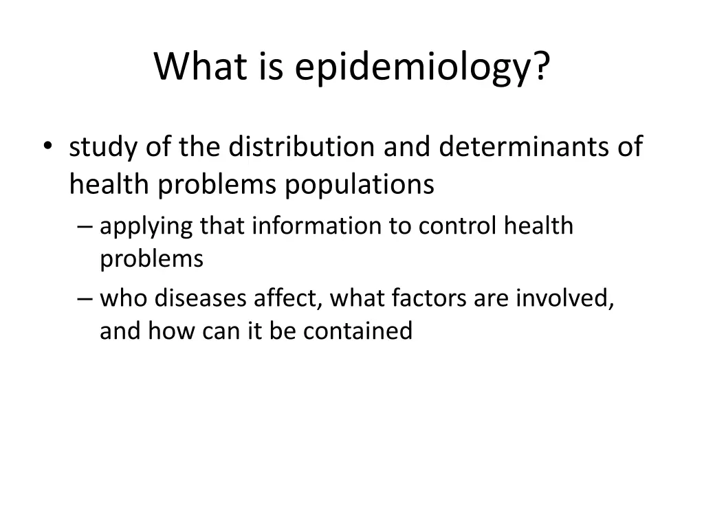 what is epidemiology