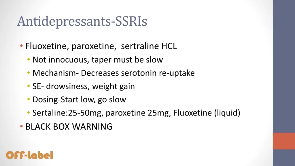 antidepressants ssris