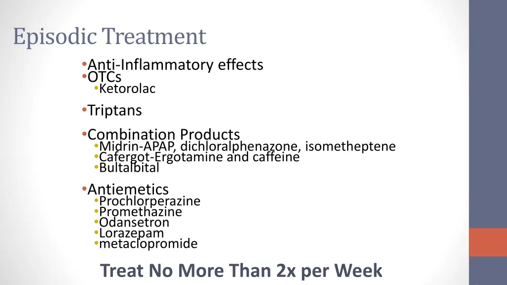 episodic treatment anti inflammatory effects otcs