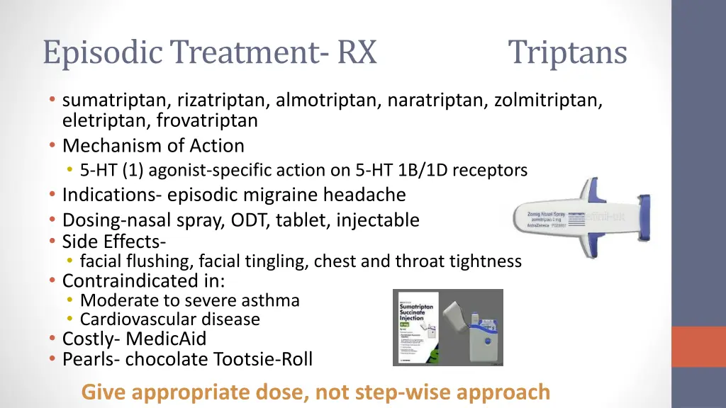episodic treatment rx triptans