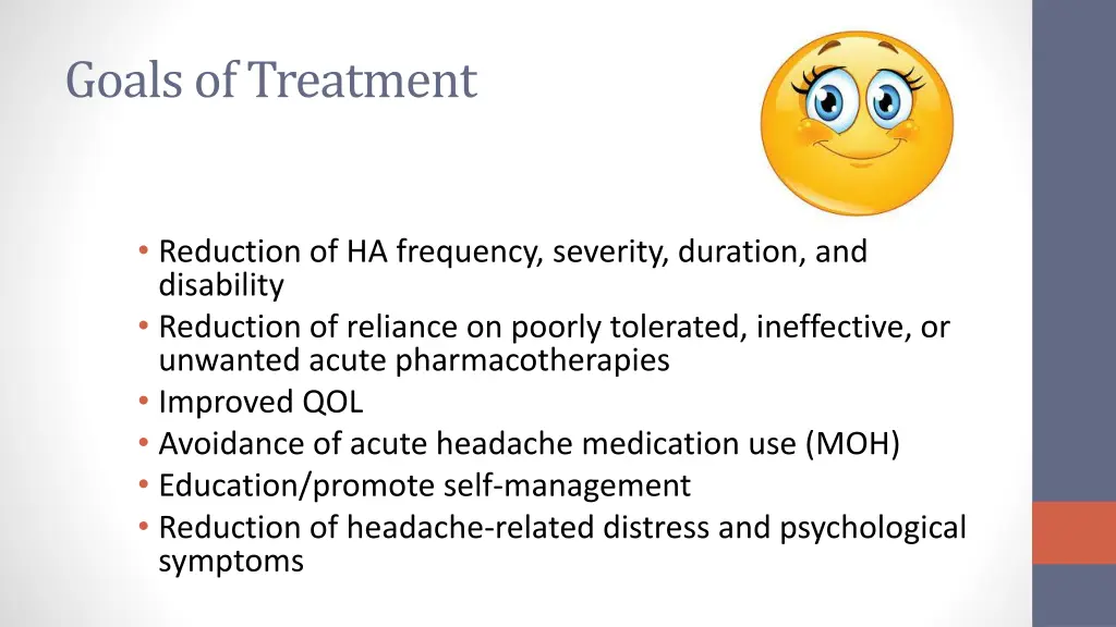 goals of treatment