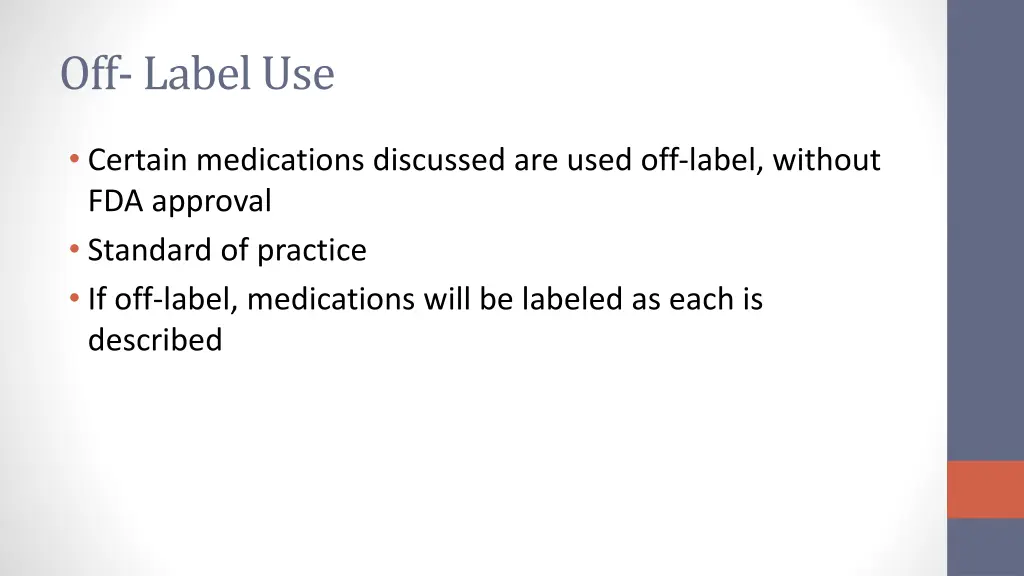 off label use