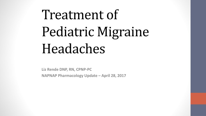 treatment of pediatric migraine headaches