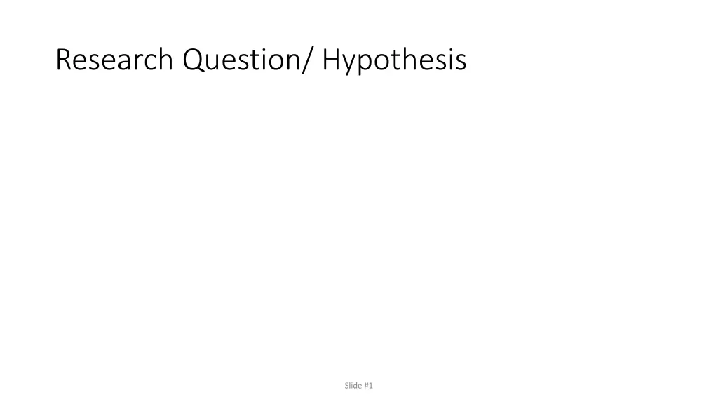 research question hypothesis