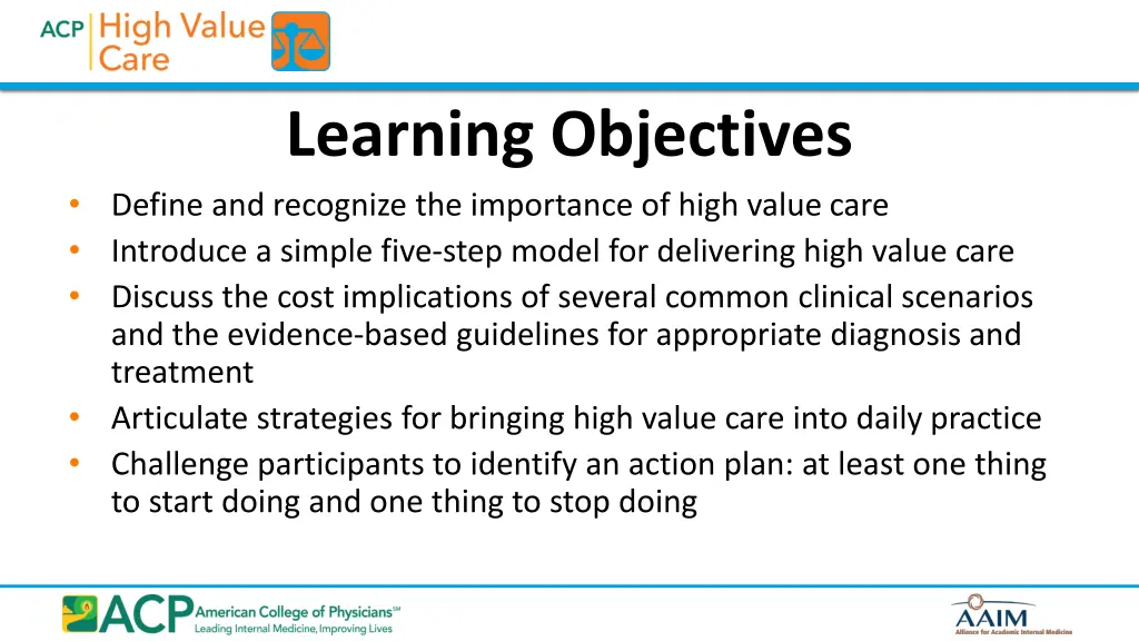 learning objectives define and recognize