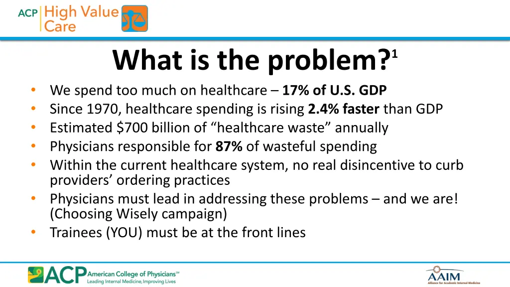what is the problem 1 we spend too much