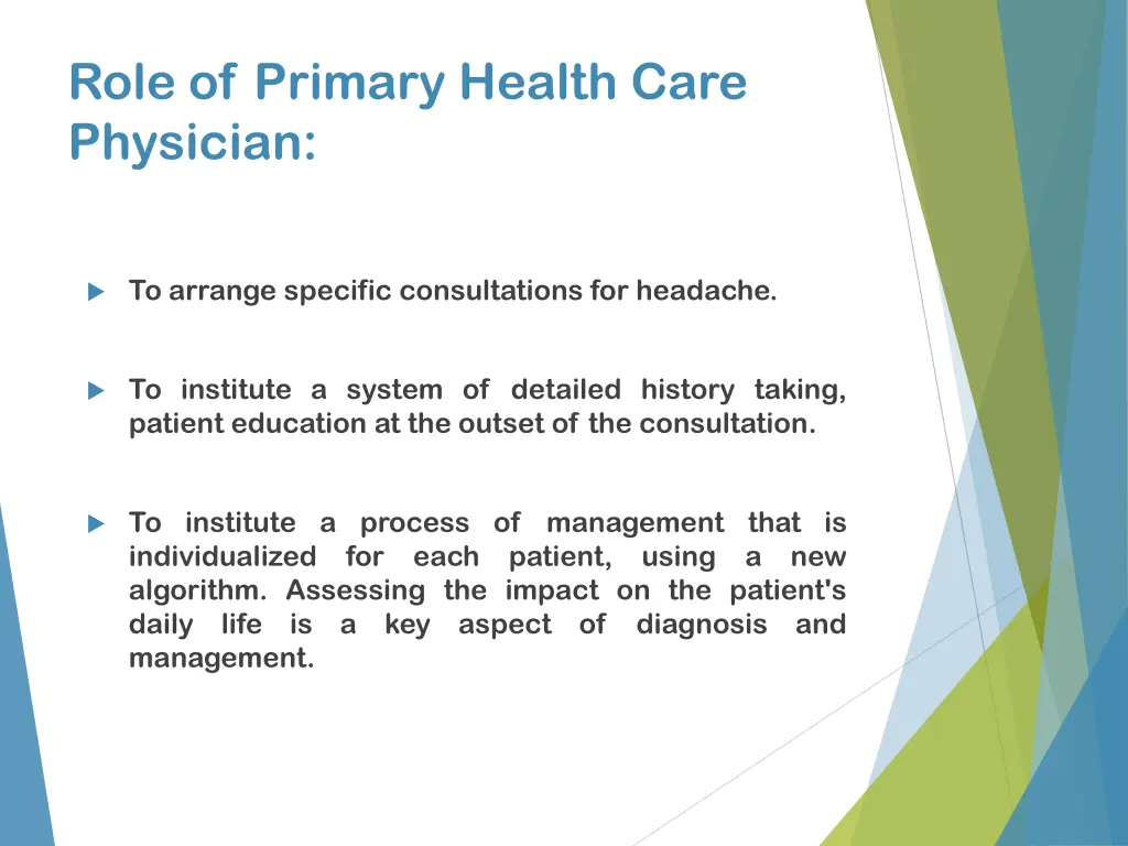 role of primary health care physician