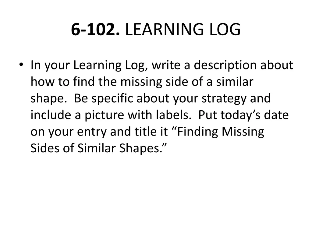 6 102 learning log