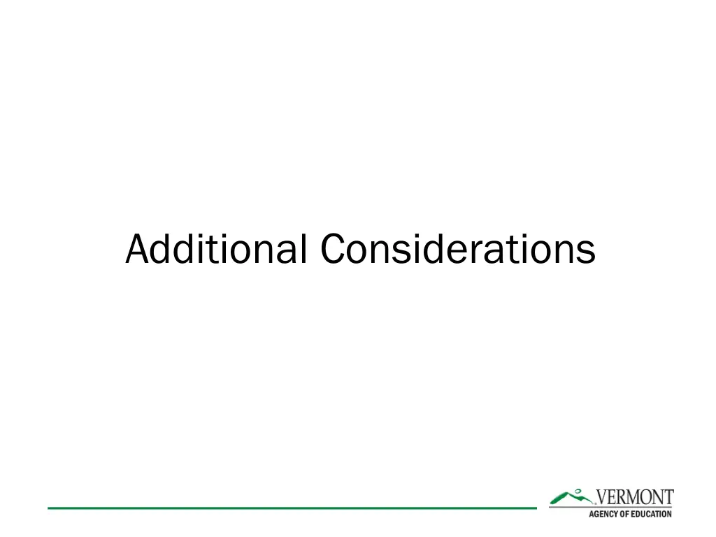 additional considerations