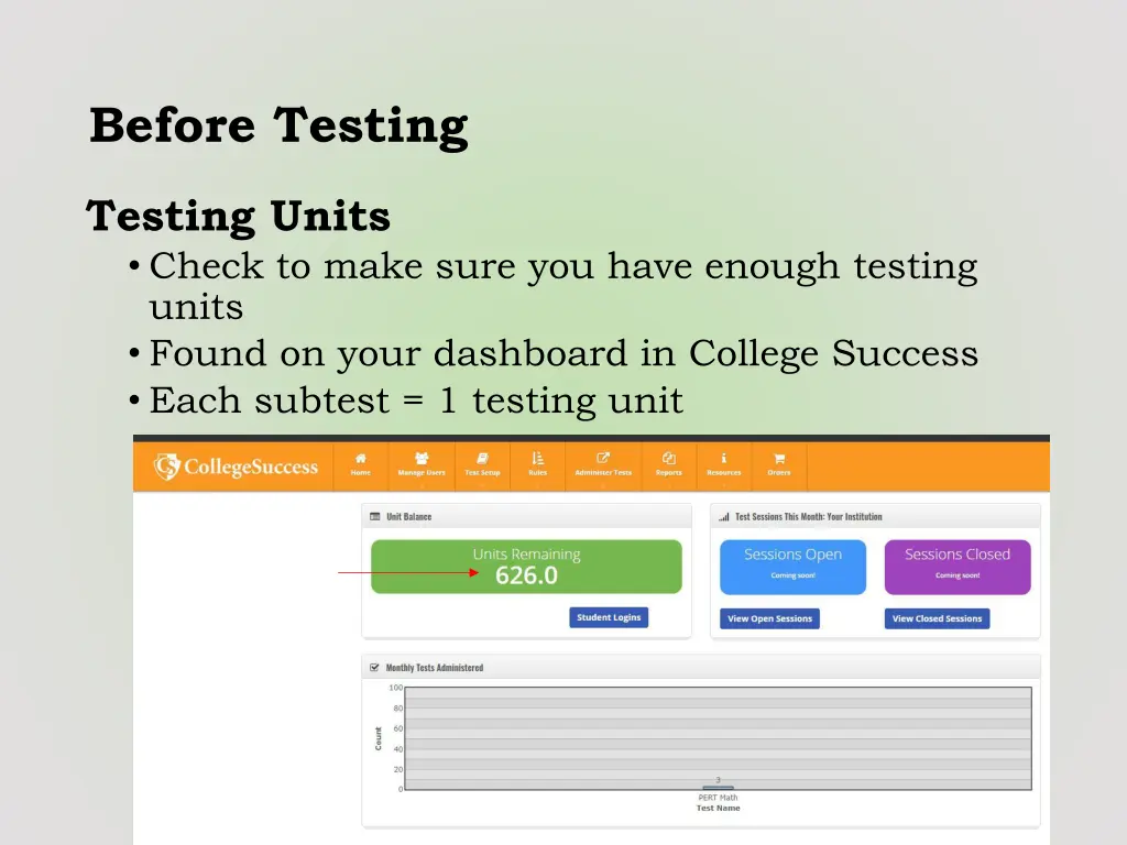 before testing 1