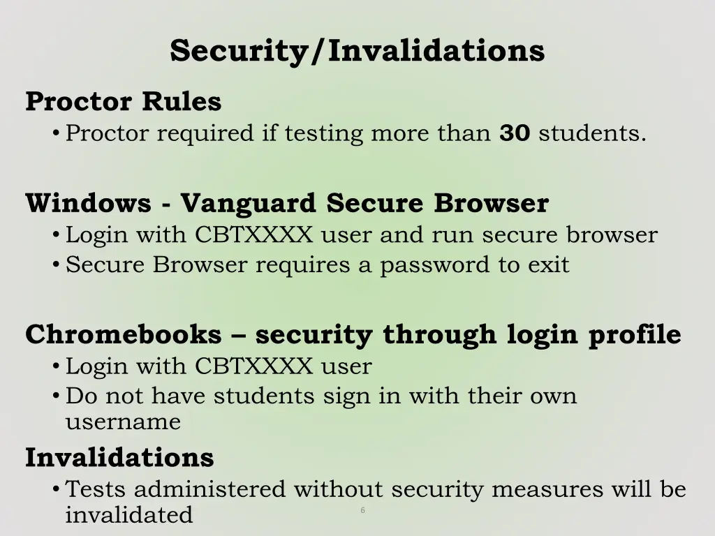 security invalidations
