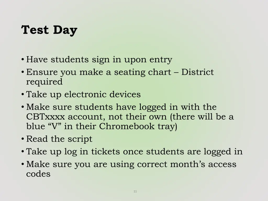 test day