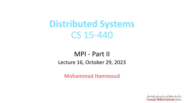 distributed systems cs 15 440