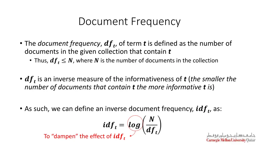document frequency 1