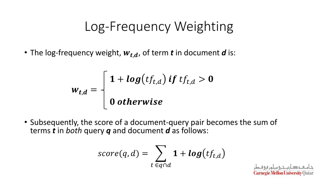 log frequency weighting