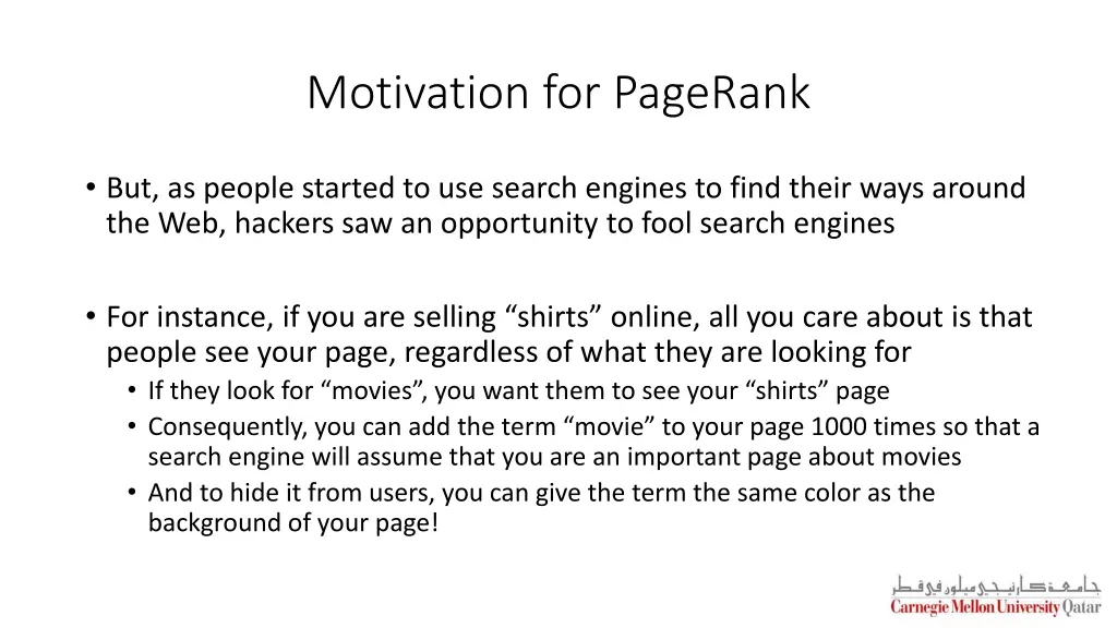 motivation for pagerank