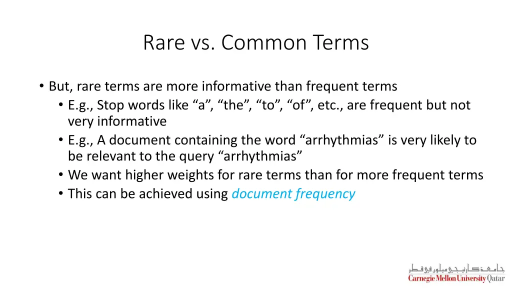 rare vs common terms
