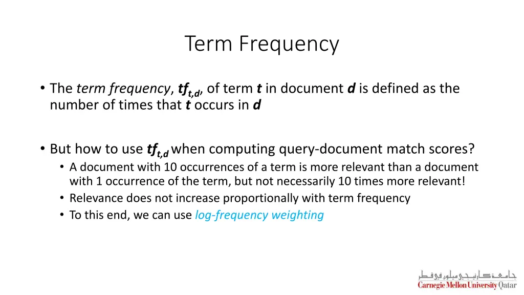 term frequency