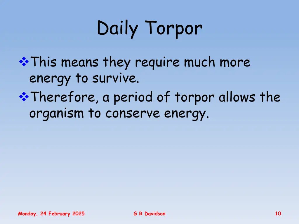 daily torpor 1