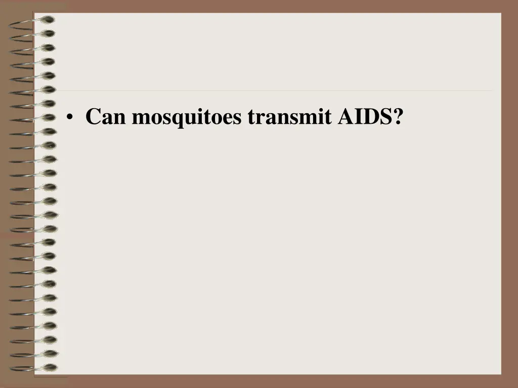 can mosquitoes transmit aids