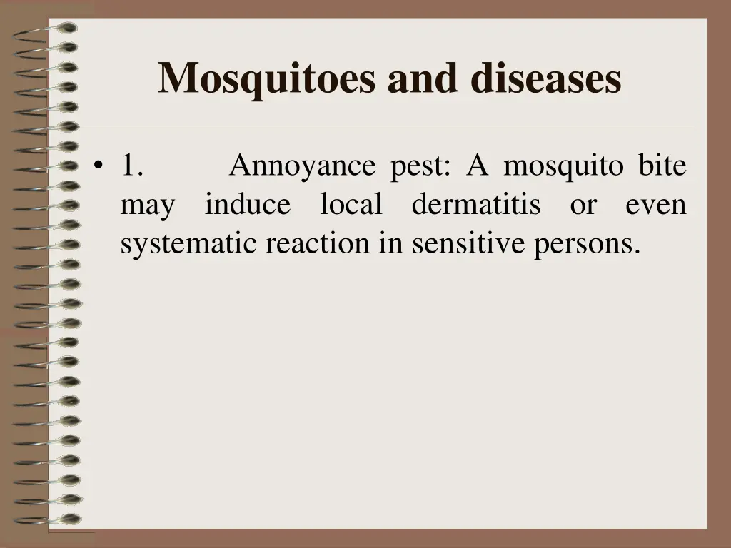 mosquitoes and diseases