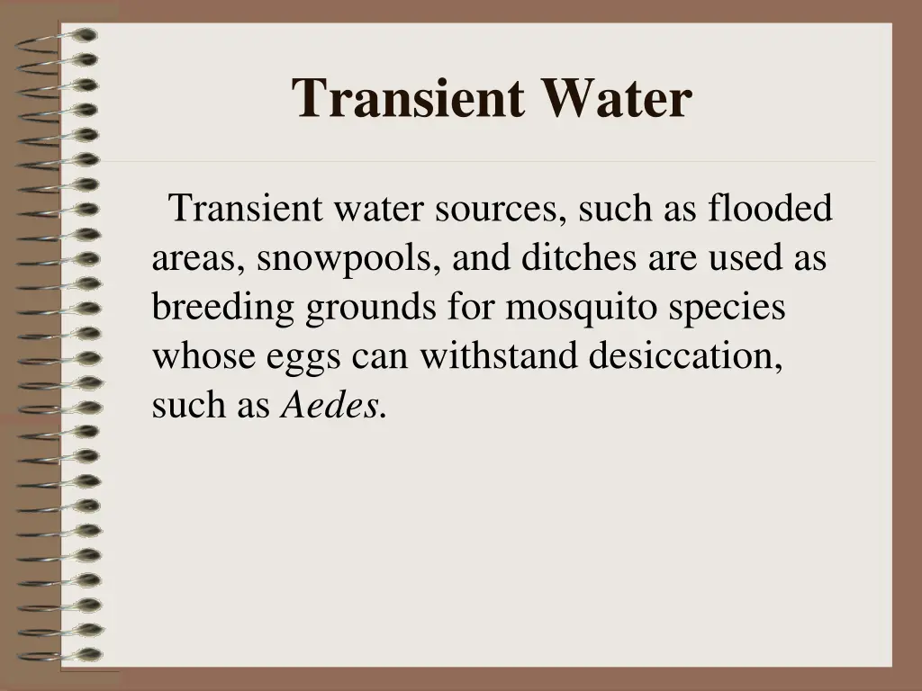 transient water