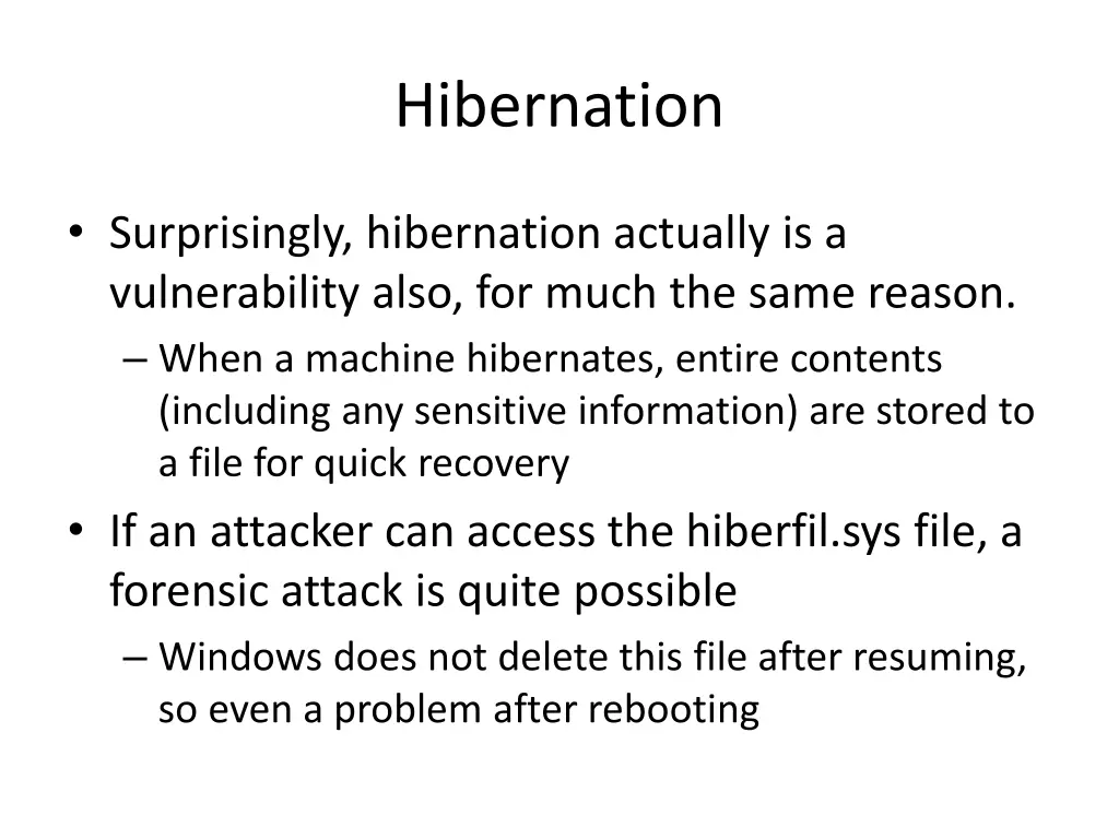 hibernation