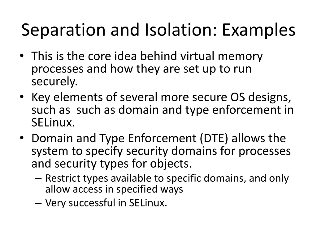 separation and isolation examples