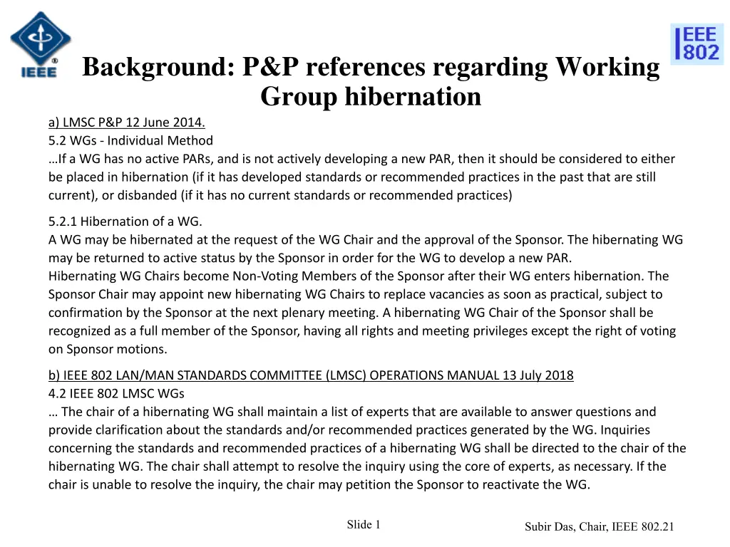 background p p references regarding working group