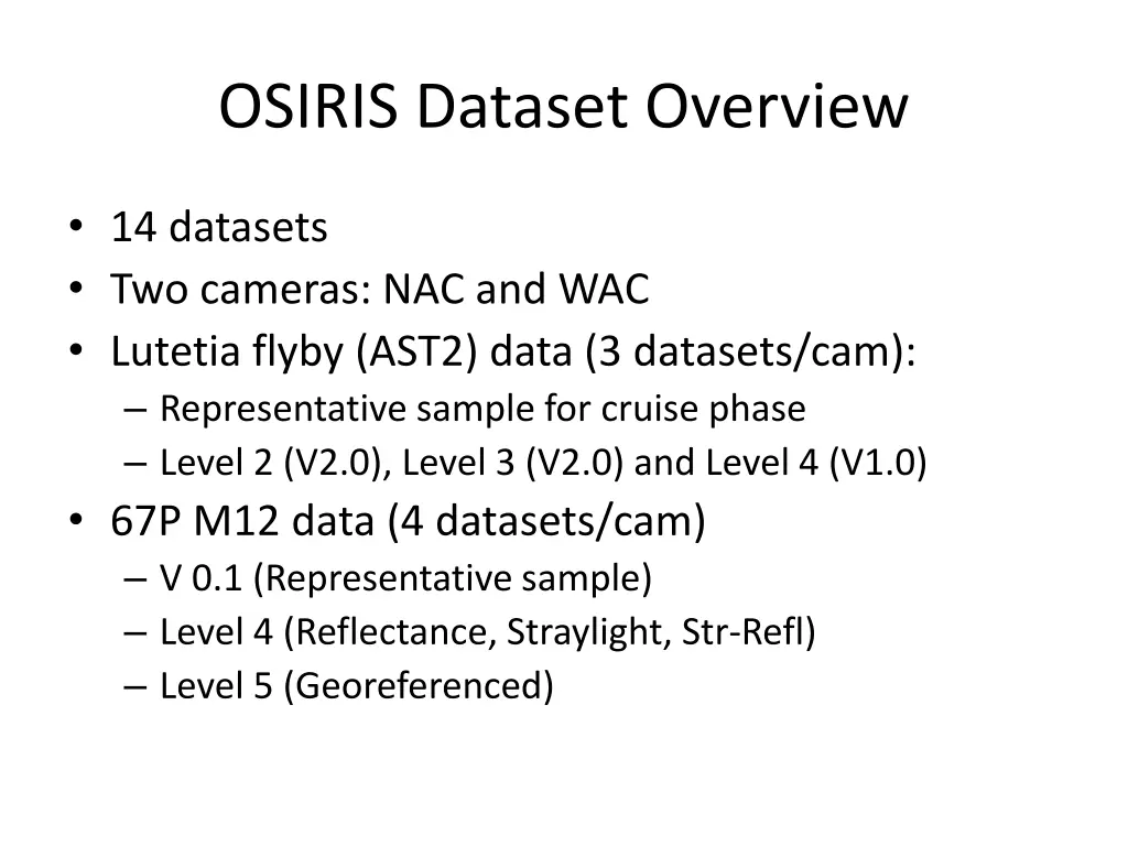 osiris dataset overview