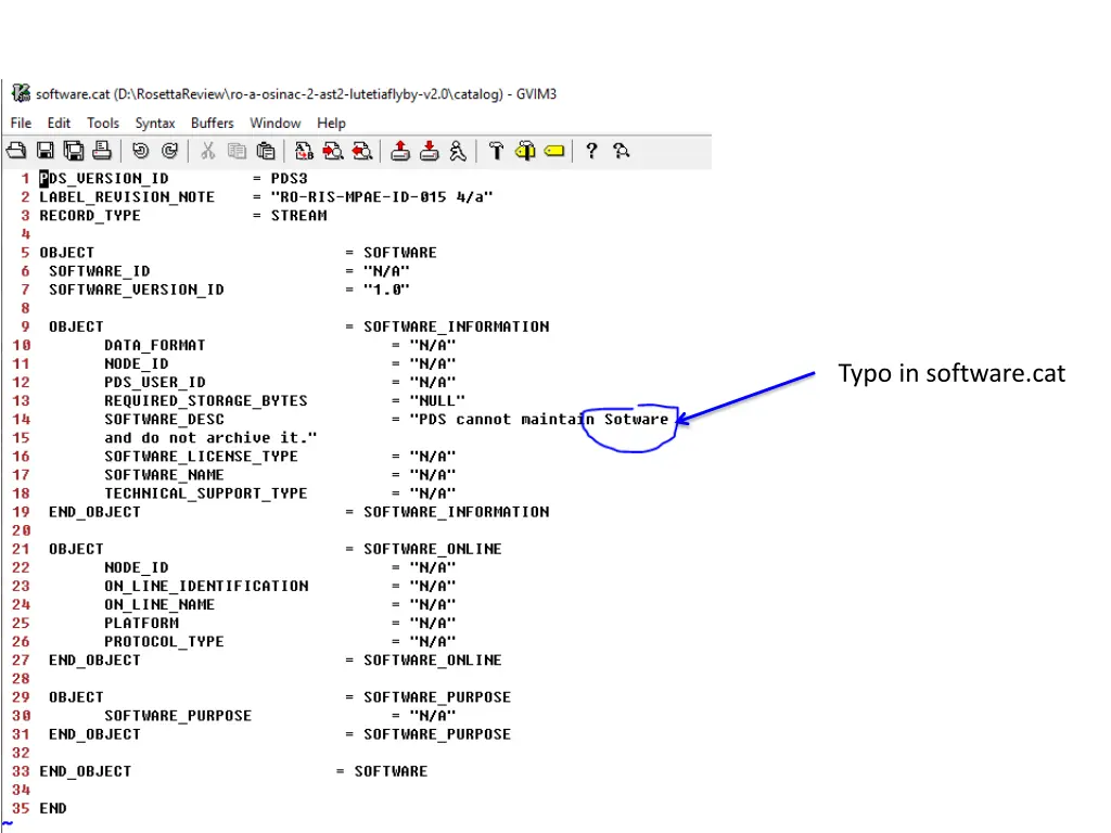 typo in software cat