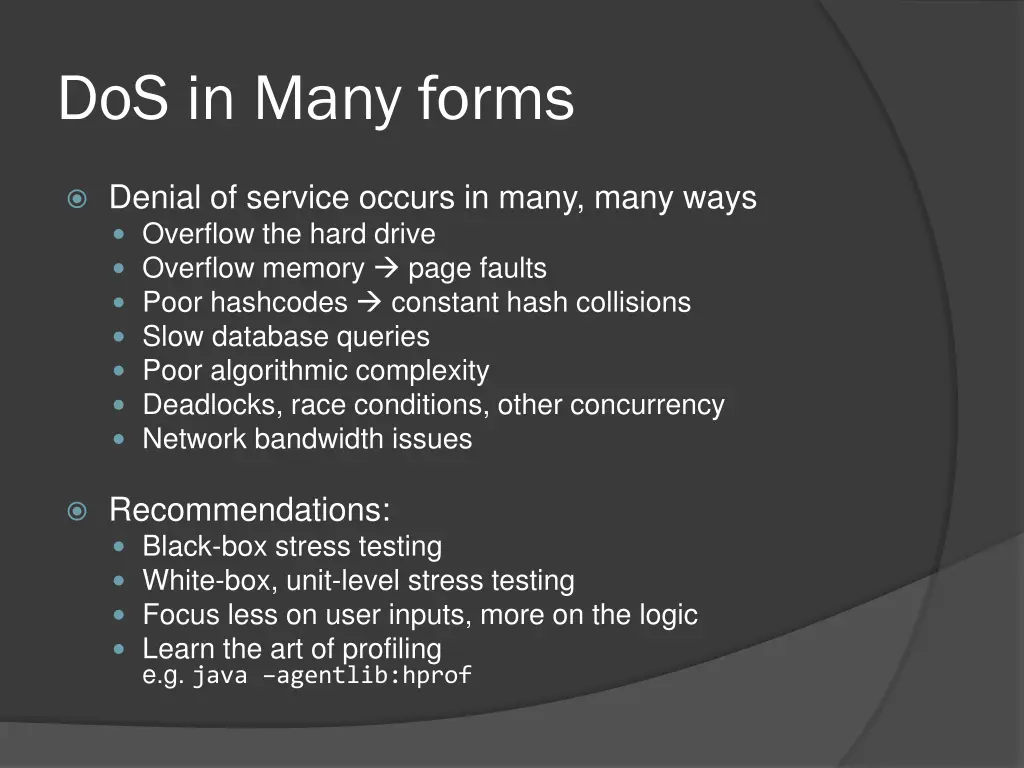 dos in many forms