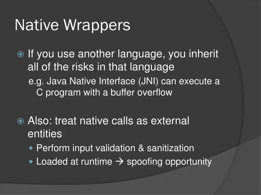 native wrappers