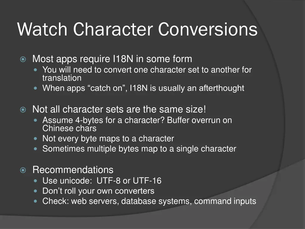 watch character conversions