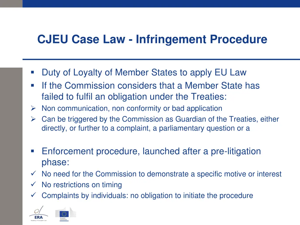 cjeu case law infringement procedure