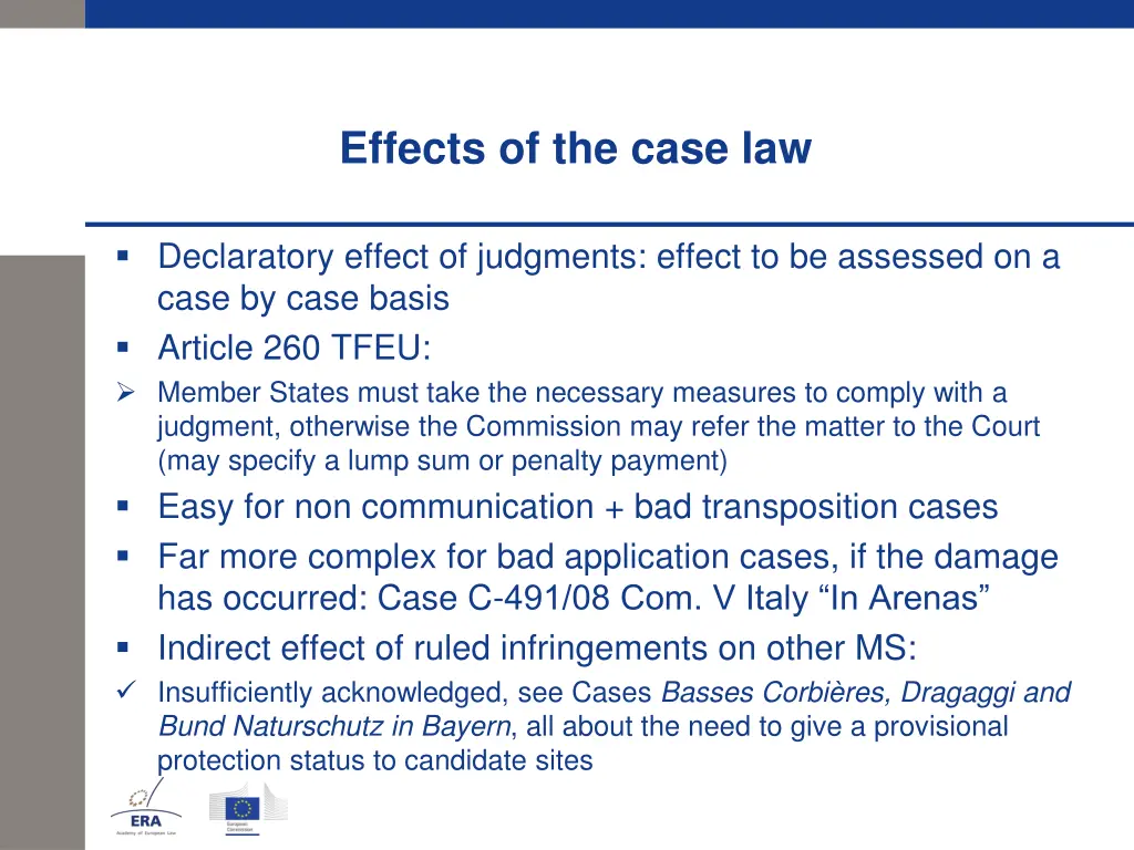 effects of the case law
