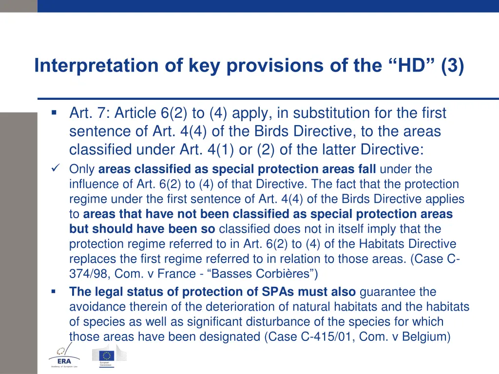 interpretation of key provisions of the hd 3