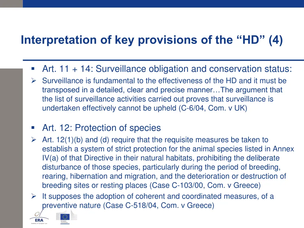 interpretation of key provisions of the hd 4
