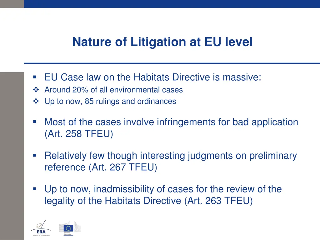 nature of litigation at eu level