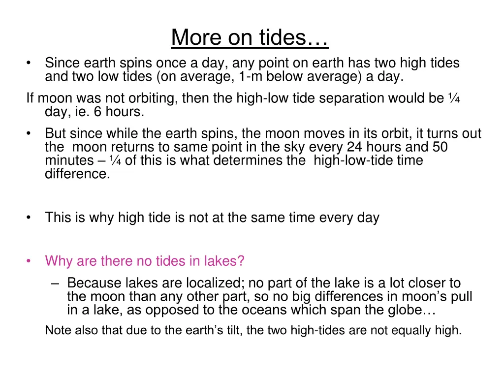 more on tides