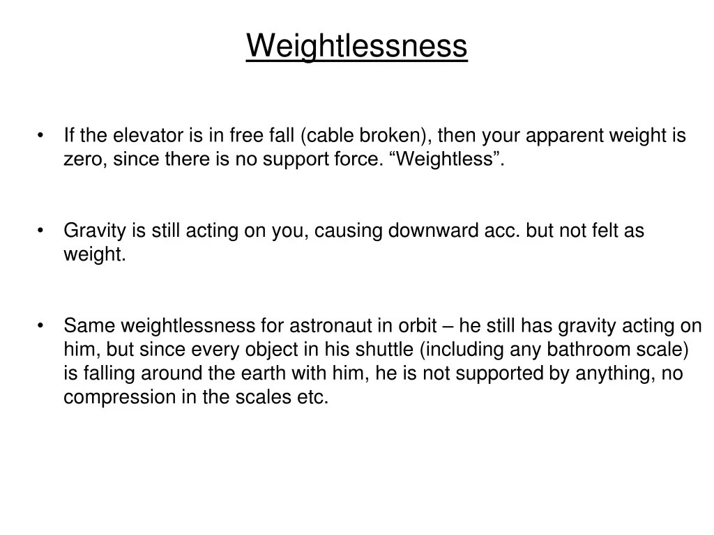weightlessness