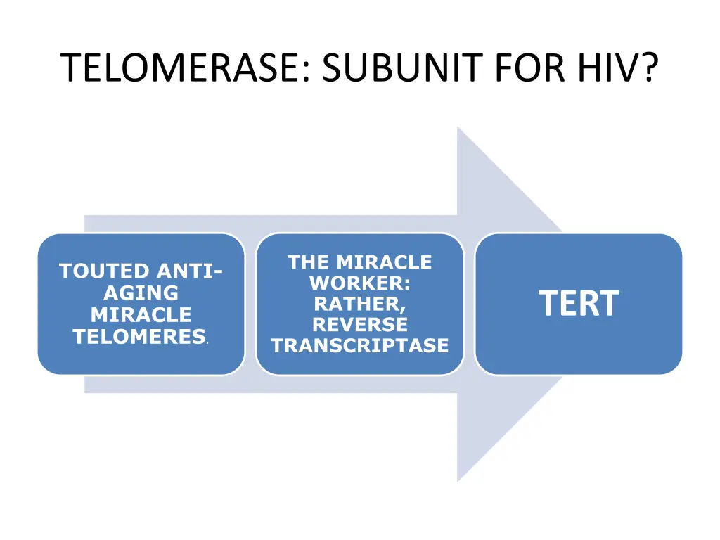 telomerase subunit for hiv
